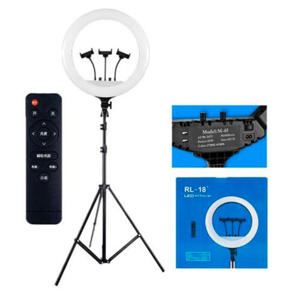 aro 45 Aro de Luz 45 Cm con Tripode 2.1 metros - Imagen 1