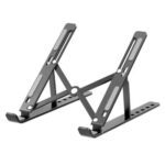 Este soporte ergonómico eleva tu portátil o tablet a la altura ideal, reduciendo la tensión en tu cuello y espalda. Con su diseño plegable y construcción metálica duradera, es el complemento perfecto para tu espacio de trabajo o entretenimiento en cualquier lugar.
